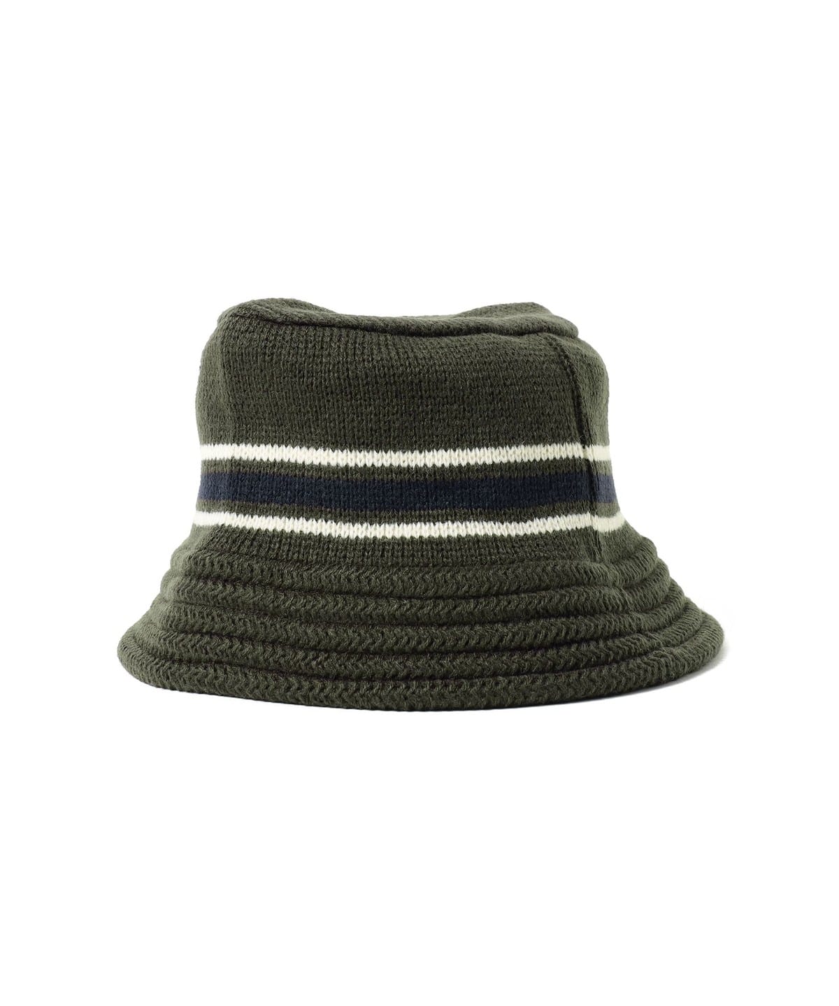 カラーライン ニット バケットハット 帽子 MEN GREY ONE SIZE カラーライン ニット バケットハット 帽子 MEN GREY ONE SIZE