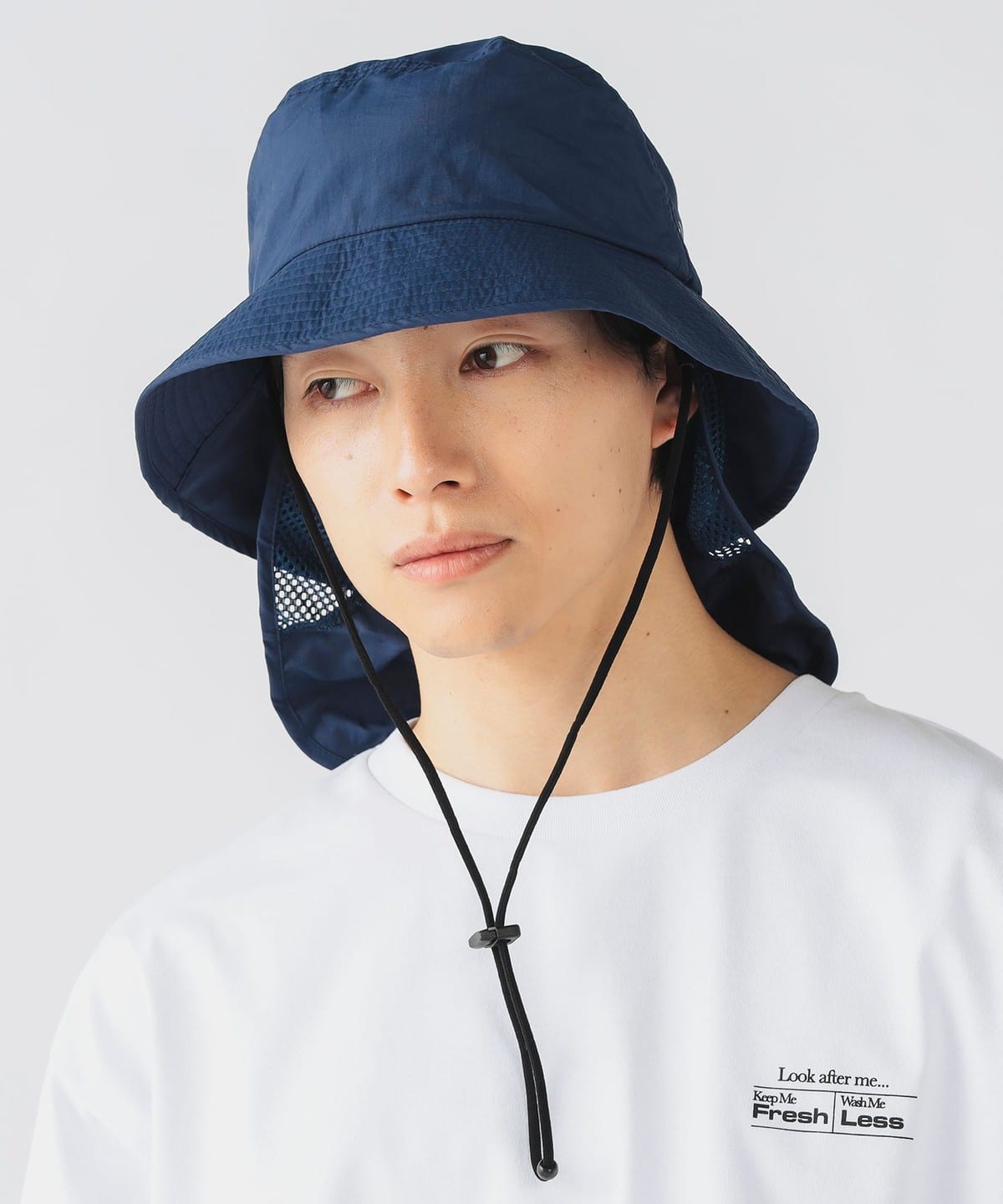 シェード付 撥水 プリント ハット(撥水加工) 帽子 MEN NAVY ONE SIZE シェード付 撥水 プリント ハット(撥水加工) 帽子 MEN NAVY ONE SIZE