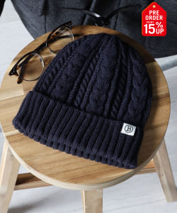 【+15%ポイントUP】ケーブル編み ワッチキャップ