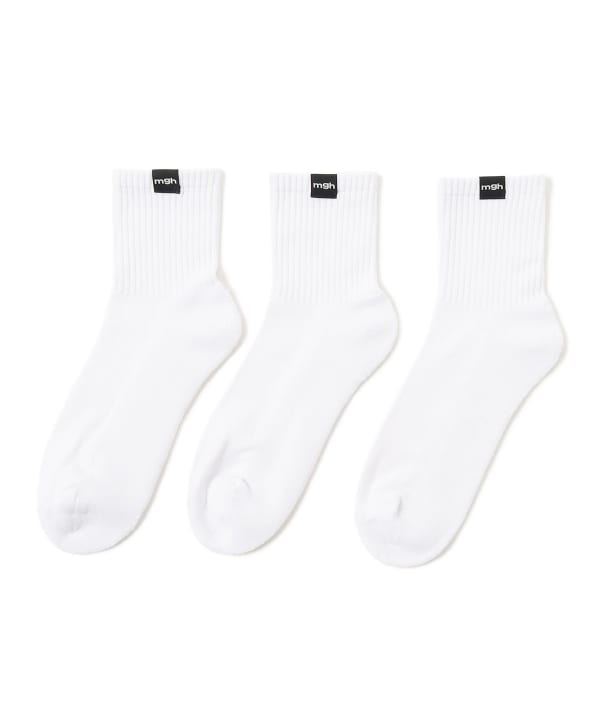 mgh / Comfort Rib Socks（3P） すっきりとした印象を与えるリブ編みソックス