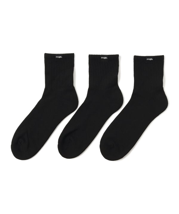 mgh / Comfort Rib Socks（3P） 汗ばむ季節のスポーツやレジャーでも、さらりとしたドライな肌触りをキープする機能素材