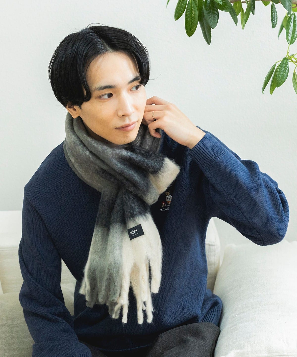 シャギーチェック マフラー ファッション雑貨 MEN MONOTONE ONE SIZE シャギーチェック マフラー ファッション雑貨 MEN MONOTONE ONE SIZE
