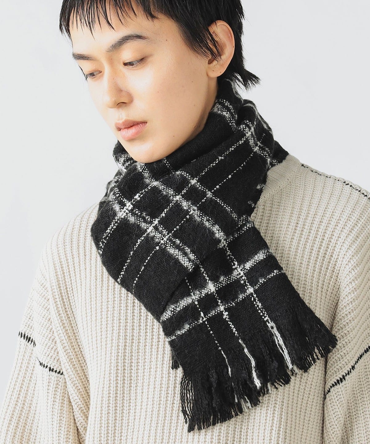 MIU MIU ストライプ チェック マフラー　ハート　かわいい MIU MIU ストライプ チェック マフラー ハート かわいい MIU MIU