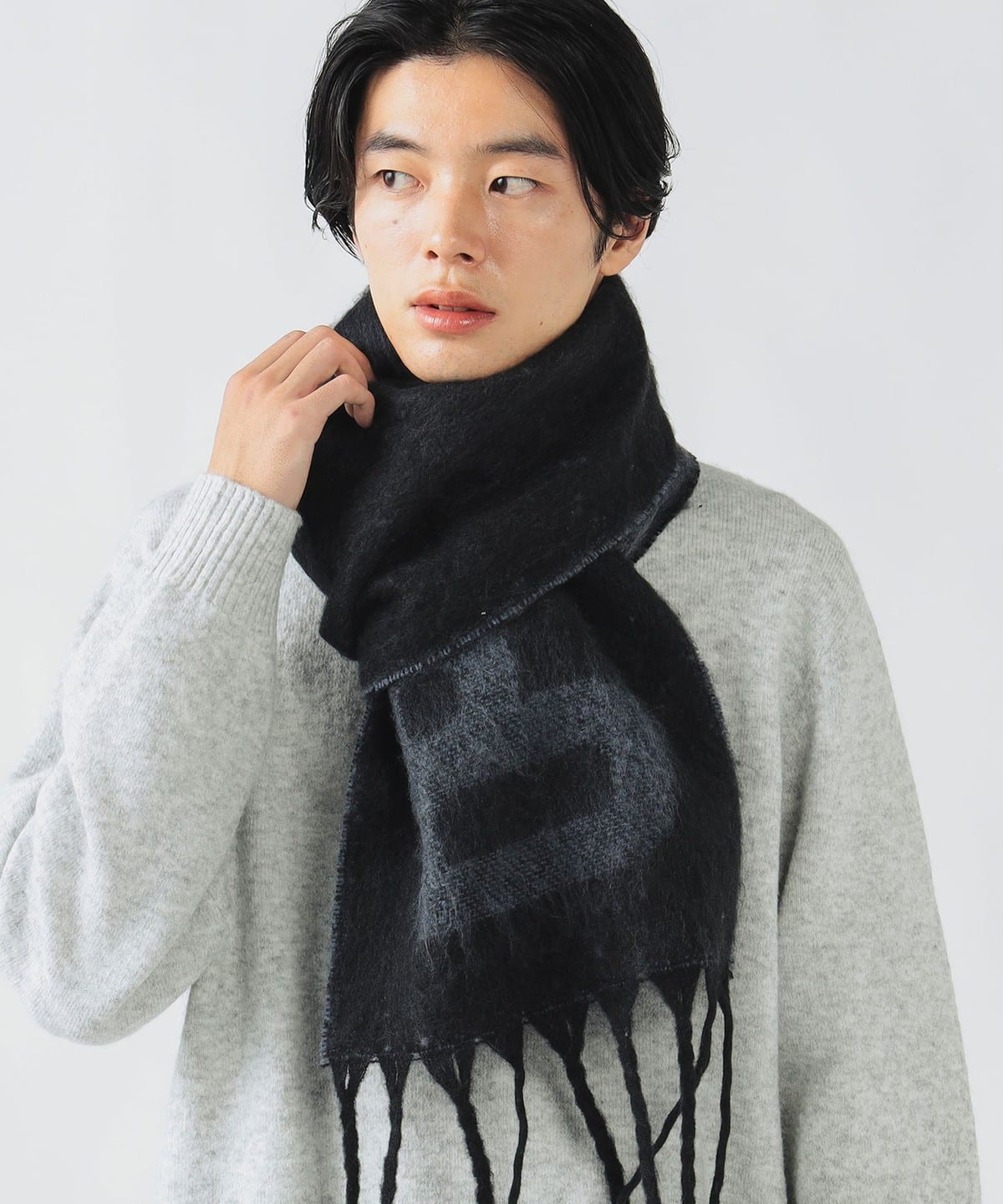 BEAMS HEART（ビームス ハート）B-HEART ロゴ シャギーマフラー