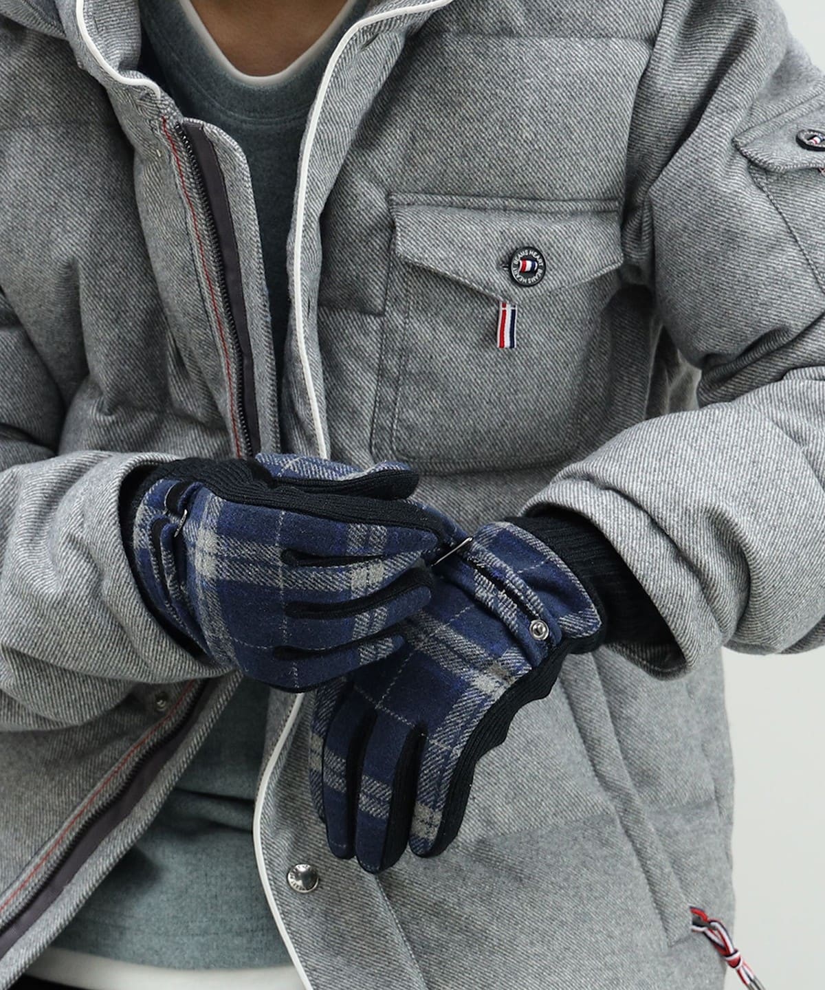 チェック柄 グローブ ファッション雑貨 MEN NAVY ONE SIZE チェック柄 グローブ ファッション雑貨 MEN NAVY ONE SIZE