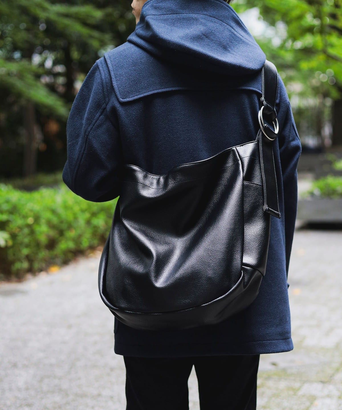 フェイクレザー ショルダー バッグ バッグ MEN BLACK ONE SIZE フェイクレザー ショルダー バッグ バッグ MEN BLACK ONE SIZE