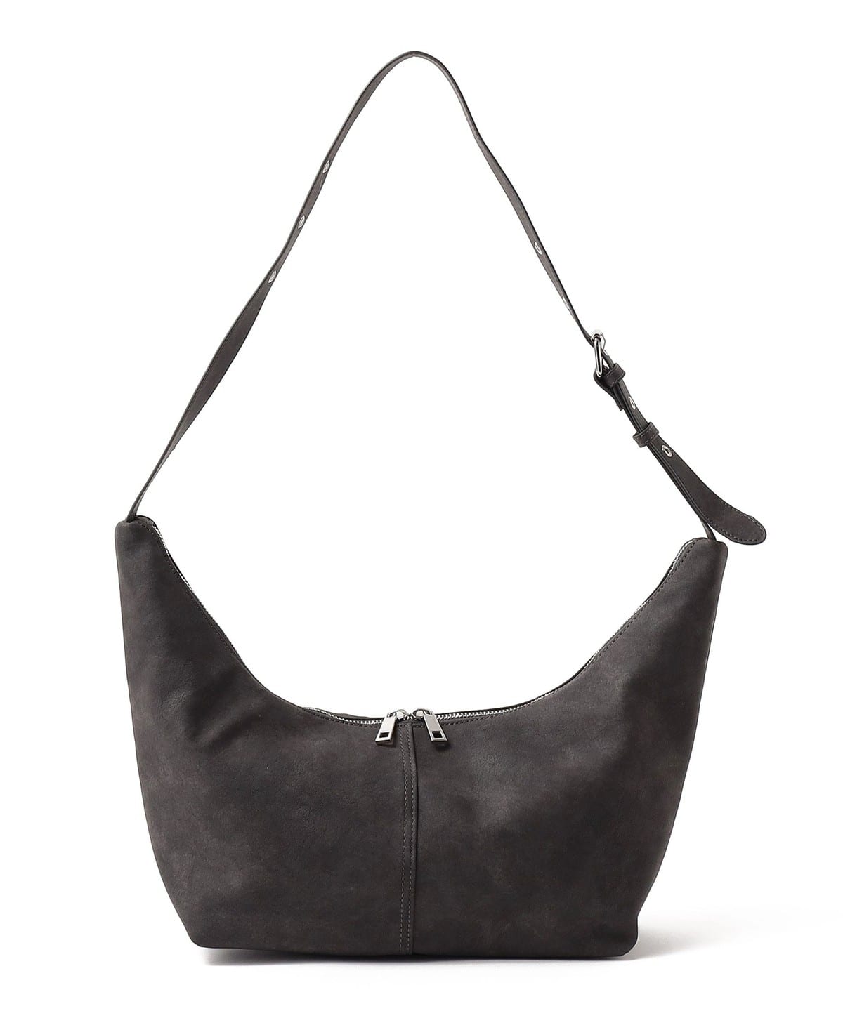 【美品】FOSSIL レザー　ワンショルダーバッグ　黒　ハーフムーン BEAMS HEART（ビームス ハート）ハーフムーン フェイクレザー