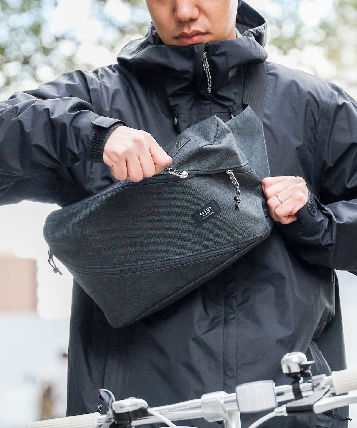 BEAMS HEART（ビームス ハート）ポリエステル 杢素材 ツイスト ジップ