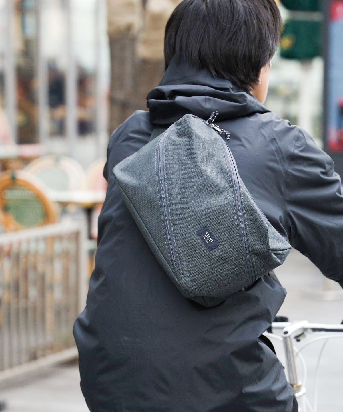 BEAMS HEART（ビームス ハート）ポリエステル 杢素材 ツイスト ジップ