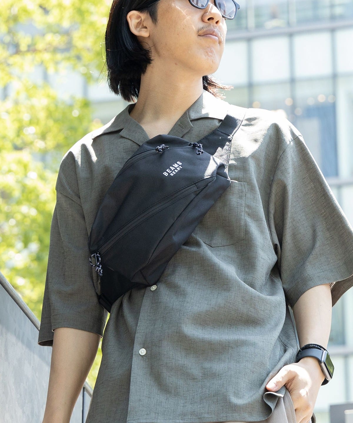 断*！様 【APPLEBUM】ロゴ刺繍 ウエストバッグ バッグ【Gray】送料込 アップルバム ロゴ ウエスト バッグ | APPLEBUM LOGO WAIST BAG - TWO