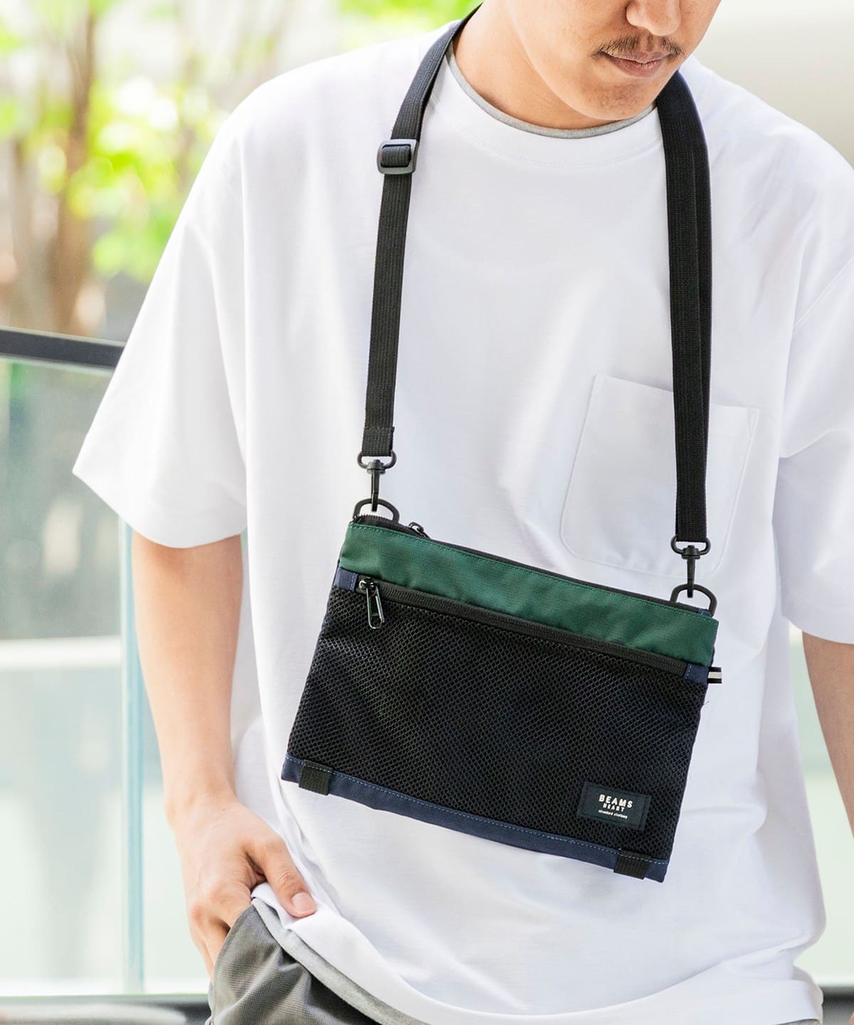 メッシュコンビ サコッシュ バッグ MEN NAVY ONE SIZE メッシュコンビ サコッシュ バッグ MEN NAVY ONE SIZE