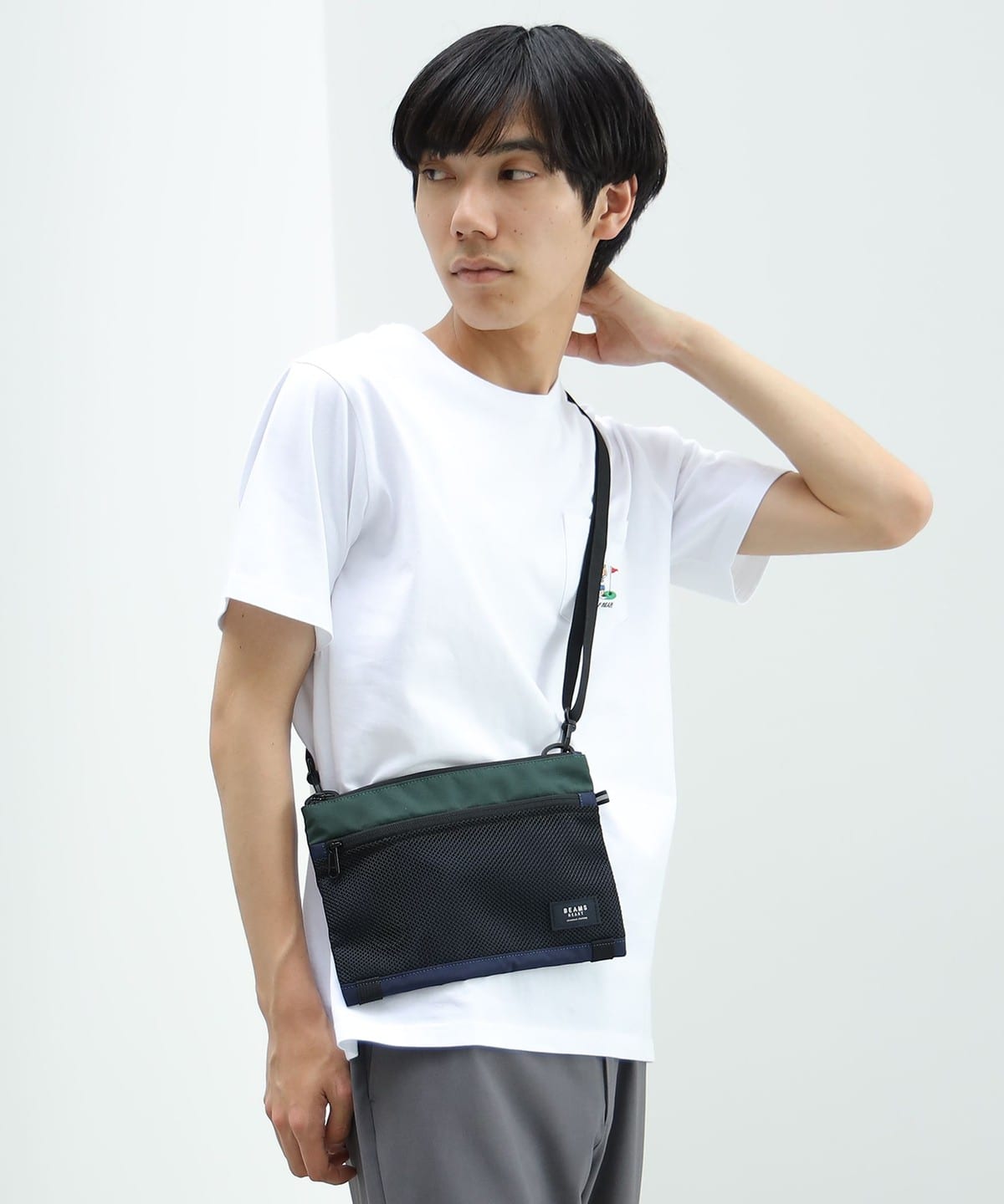 最安価格 BEAMS HEART（ビームス ハート）メッシュコンビ サコッシュ バッグ・スーツケース