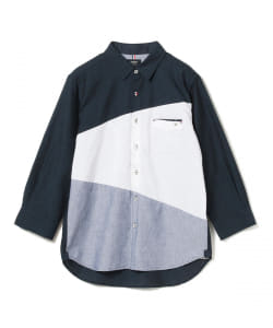 BEAMS HEART / COOLMAX(R) 綿麻切替 7分袖シャツ