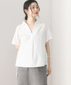 BEAMS HEART / バックプリーツ スキッパーブラウス