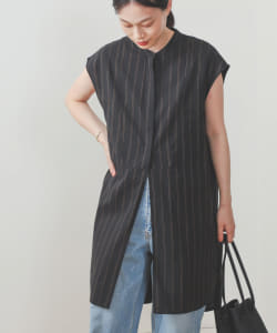 BEAMS HEART / 先染めストライプ ロングシャツ