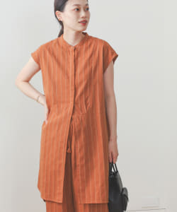 BEAMS HEART / 先染めストライプ ロングシャツ