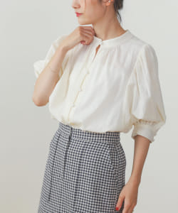 BEAMS HEART / 2WAY カラミ ドット ブラウス