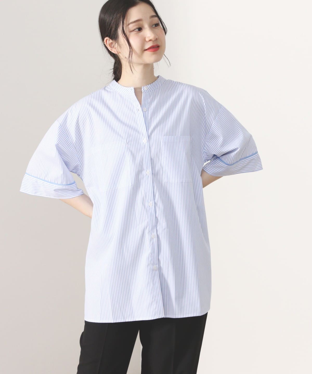 【6/5再値下げ】ストライプ チュニック ブラウス シャツ・ブラウス WOMEN BLUE ONE SIZE 【6/5再値下げ】ストライプ チュニック ブラウス シャツ・ブラウス WOMEN BLUE ONE SIZE