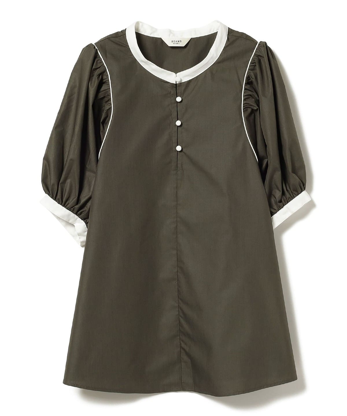 パフスリーブ ギャザーブラウス シャツ・ブラウス WOMEN CHARCOAL GREY ONE SIZE