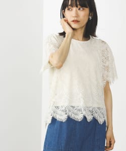 BEAMS HEART / レース 半袖ブラウス