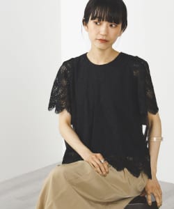 BEAMS HEART / レース 半袖ブラウス