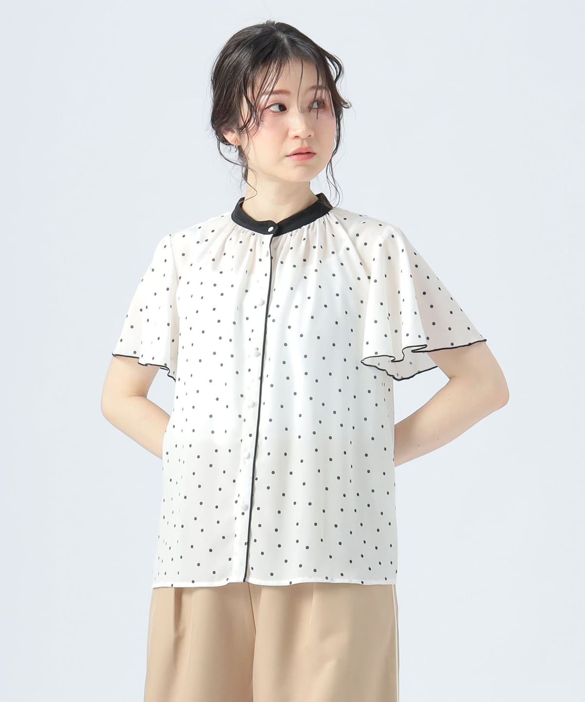 クレリック 袖メローブラウス シャツ・ブラウス WOMEN OFF DOT ONE SIZE クレリック 袖メローブラウス シャツ・ブラウス WOMEN OFF DOT ONE SIZE