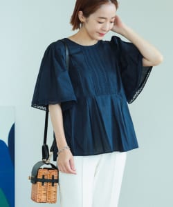 切替タック レースブラウス