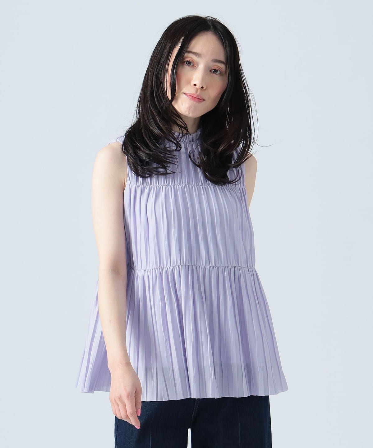 ハイネックプリーツ ブラウス シャツ・ブラウス WOMEN LAVENDER ONE SIZE ハイネックプリーツ ブラウス シャツ・ブラウス WOMEN LAVENDER ONE SIZE