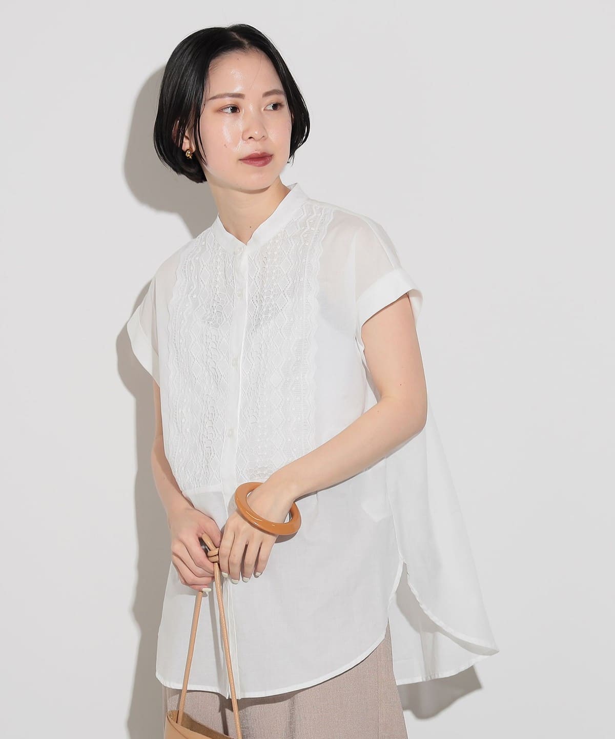レースヨーク シャツ シャツ・ブラウス WOMEN OFF WHITE ONE SIZE レースヨーク シャツ シャツ・ブラウス WOMEN OFF WHITE ONE SIZE