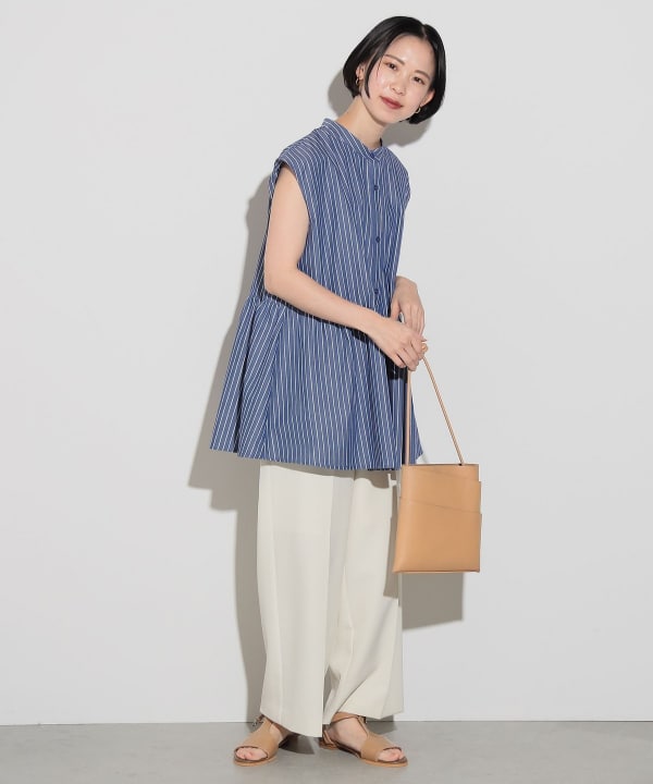 La-gemme シャツ ブラウス エンボスペプラムトップス レディース
