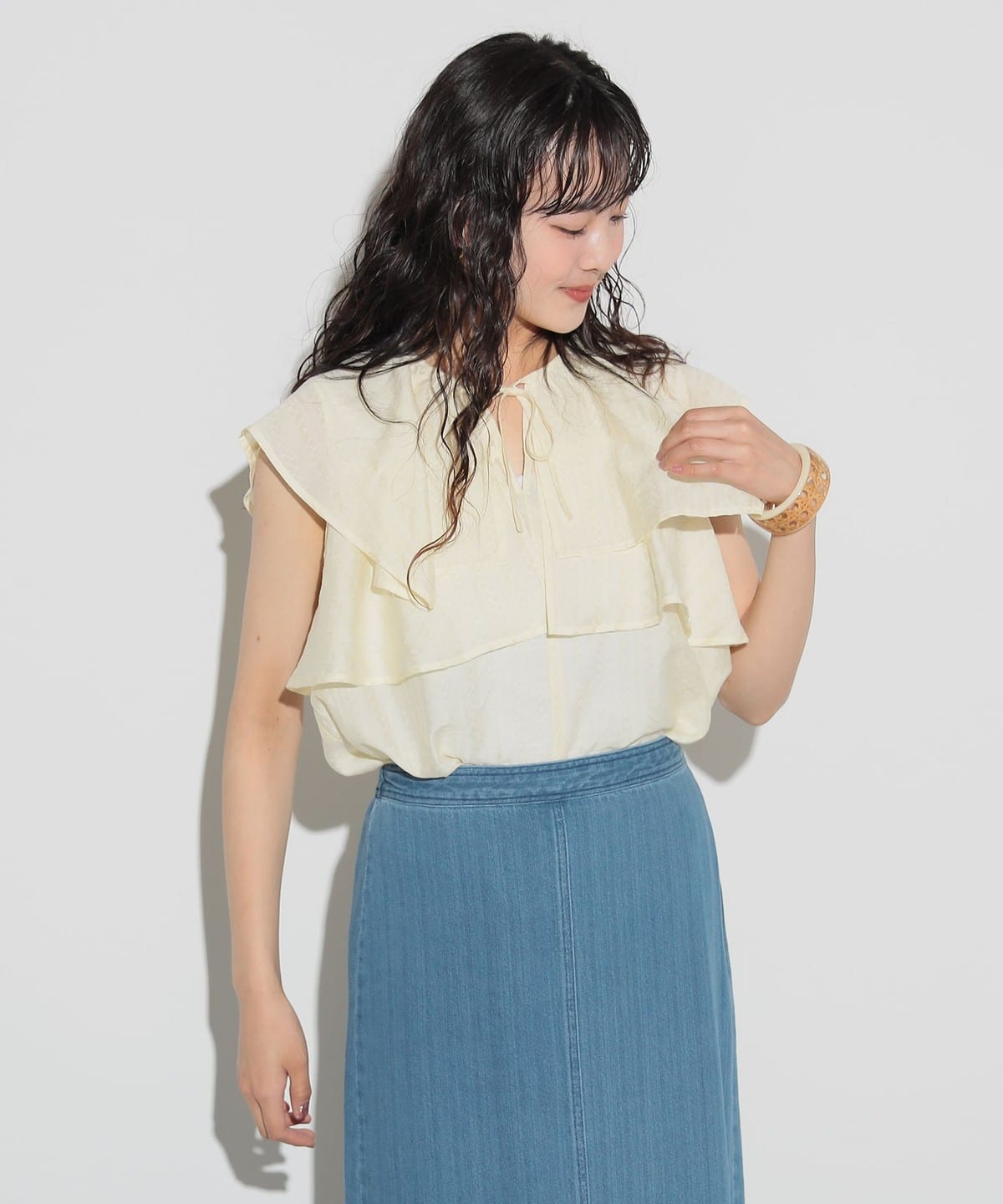 ティアードケープ ブラウス シャツ・ブラウス WOMEN CREAM ONE SIZE ティアードケープ ブラウス シャツ・ブラウス WOMEN CREAM ONE SIZE