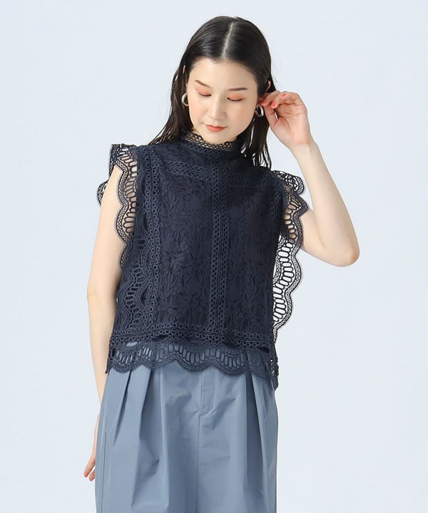 美品！ ブラミンク サイズ38 レースハイネックプルオーバー 美品！ブラミンク サイズ38 レースハイネックプルオーバー