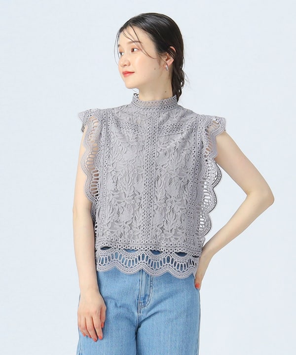 BEAMS HEART（ビームス ハート）マルチレース ハイネック プルオーバー