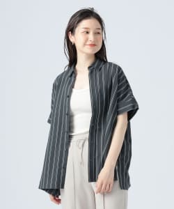 先染め ストライプ ボリューム シャツ