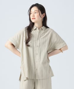 先染め ストライプ ボリューム シャツ