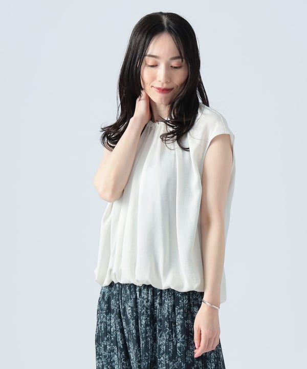 BEAMS HEART(ビームス ハート)ギャザー フレンチスリーブ BEAMS HEART(ビームス ハート)ギャザー フレンチスリーブ