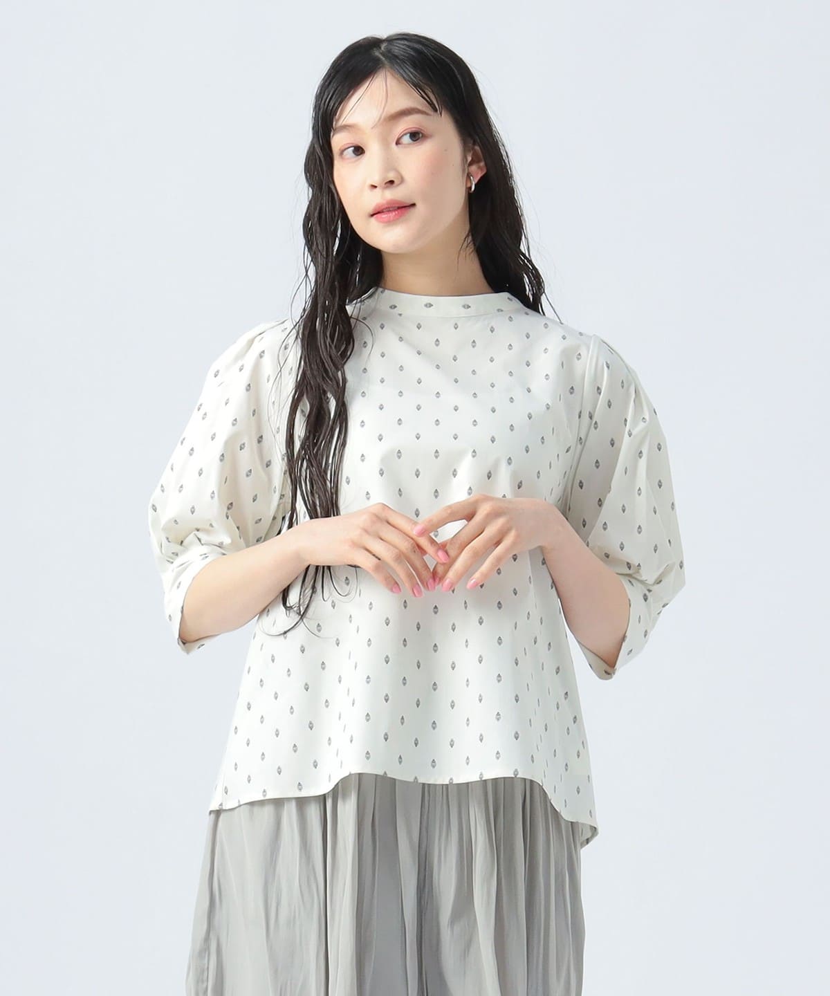 プロバンス ボトルネック ブラウス シャツ・ブラウス WOMEN OFF WHITE ONE SIZE プロバンス ボトルネック ブラウス シャツ・ブラウス WOMEN OFF WHITE ONE SIZE
