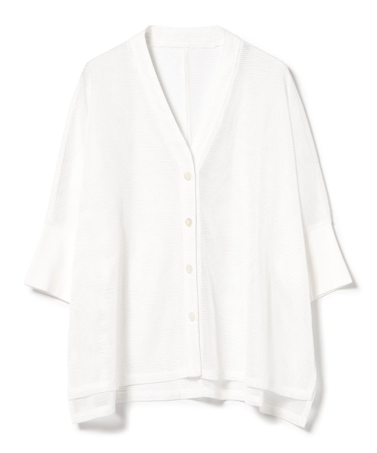 メッシュ Vネック カーディガン トップス WOMEN OFF WHITE ONE SIZE メッシュ Vネック カーディガン トップス WOMEN OFF WHITE ONE SIZE