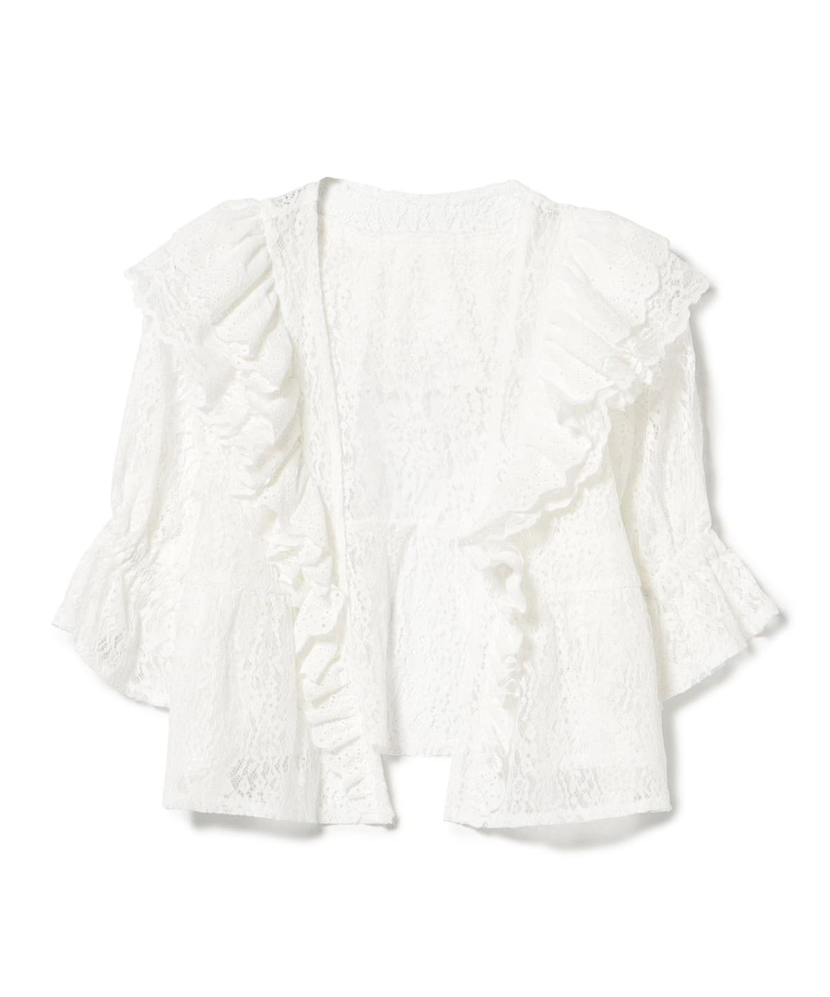 レース ボレロ シャツ・ブラウス WOMEN OFF WHITE ONE SIZE レース ボレロ シャツ・ブラウス WOMEN OFF WHITE ONE SIZE