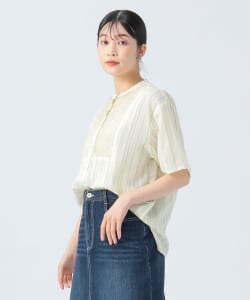 ストライプ柄 ピンタック シャツ