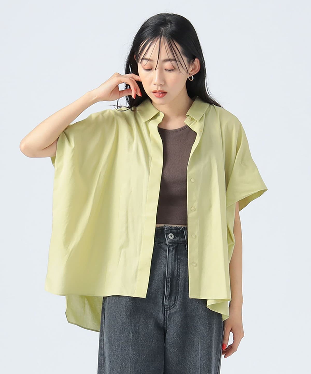 ビッグ シルエット シャツ シャツ・ブラウス WOMEN LIME ONE SIZE ビッグ シルエット シャツ シャツ・ブラウス WOMEN LIME ONE SIZE