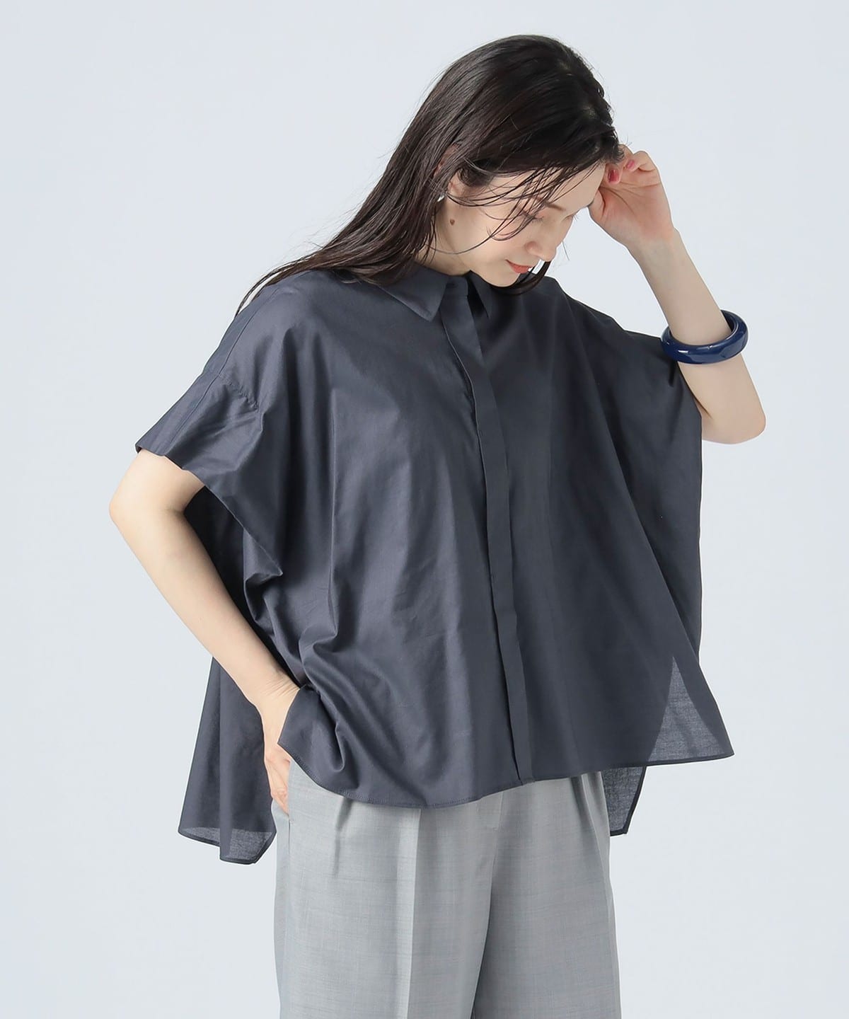 ビッグ シルエット シャツ シャツ・ブラウス WOMEN NAVY ONE SIZE ビッグ シルエット シャツ シャツ・ブラウス WOMEN NAVY ONE SIZE