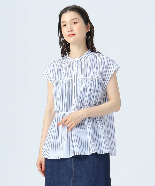 【セール】 HEART（ビームス BEAMS ハート）シャーリング ブラウス ギャザー トップス