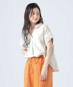 袖デザイン スキッパー シャツ