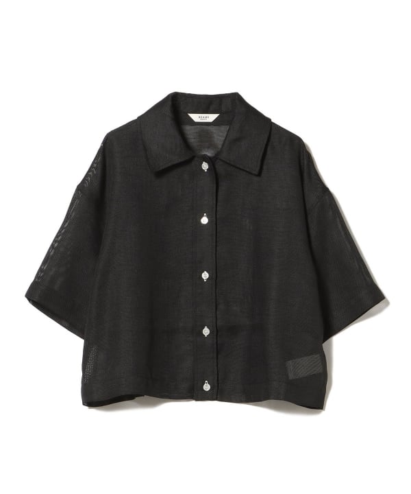 BEAMS GOLF メッシュシャツ L 黒 BEAMS（ビームス）メッシュ オープンカラーシャツ（シャツ