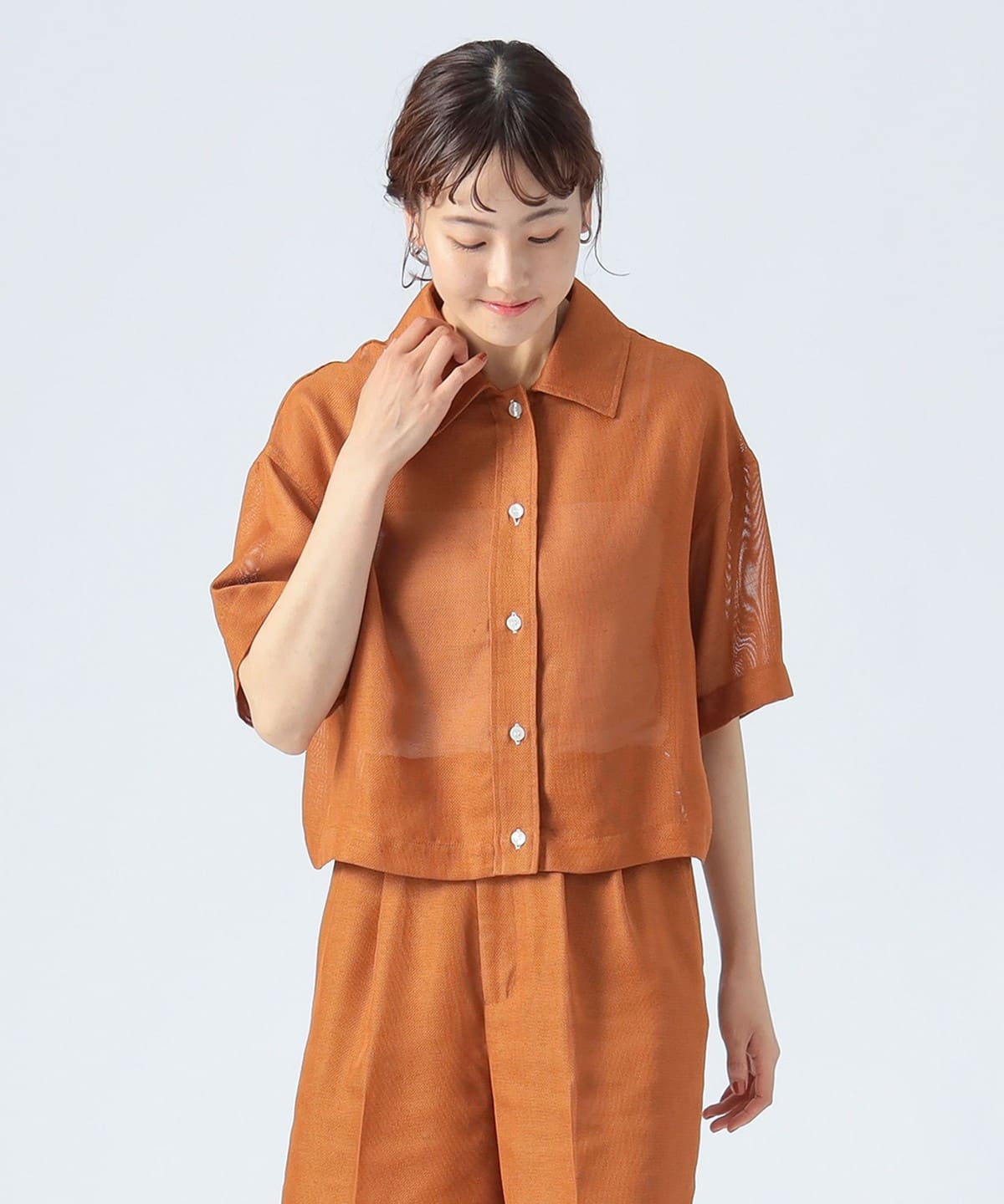 メッシュ シャツ シャツ・ブラウス WOMEN CAMEL ONE SIZE