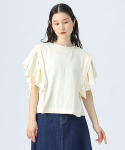 ツイルガーゼ フリルスリーブ ブラウス