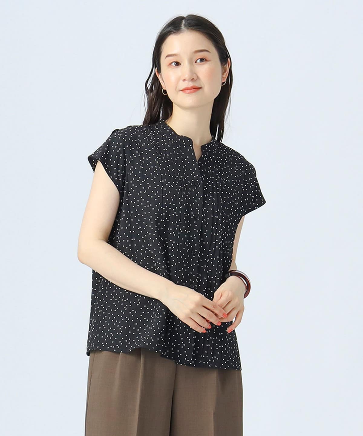 ジョーゼット タック ブラウス シャツ・ブラウス WOMEN DOT ONE SIZE ジョーゼット タック ブラウス シャツ・ブラウス WOMEN DOT ONE SIZE