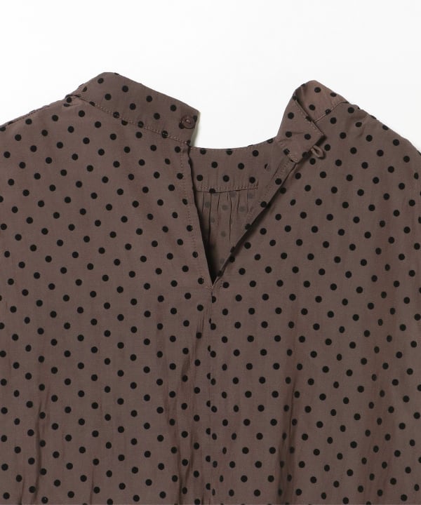 BEATING HEART - BEATINGHEART ブロックチェック柄 シルク ボウタイブラウス 1サイズ BEAMS HEART BEAMS HEART Flocked Dot Satin Bowtie Blouse