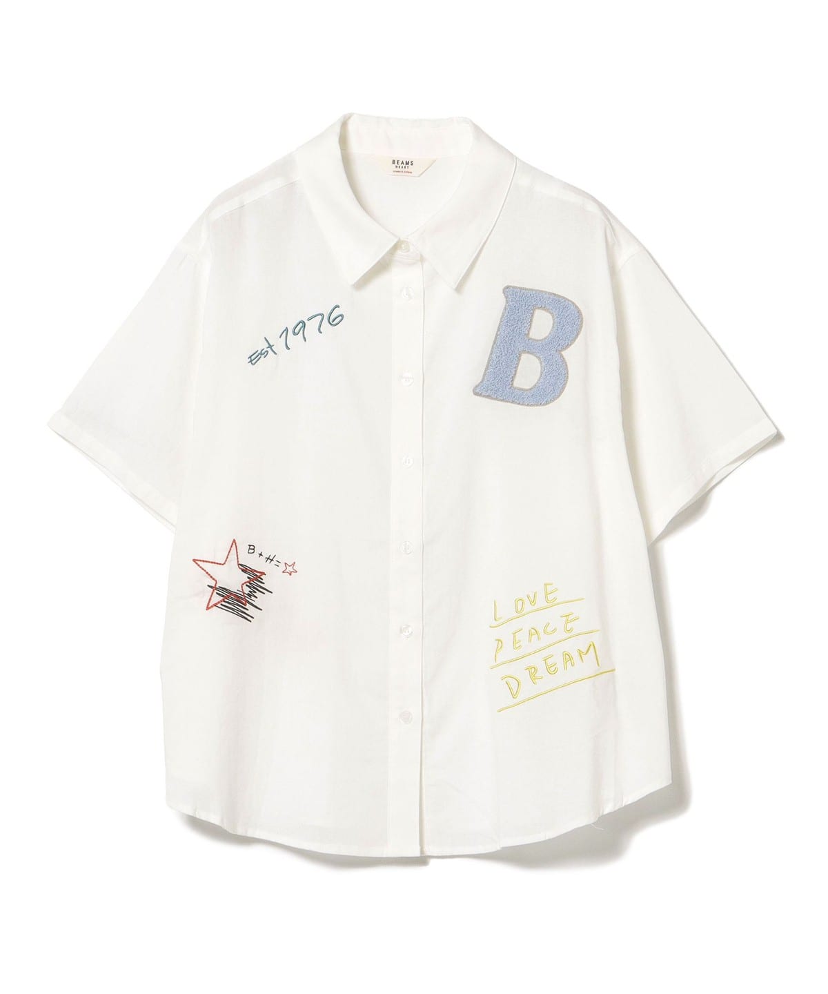 ロゴ刺繍 ショートスリーブ ボタンシャツ シャツ・ブラウス WOMEN OFF WHITE ONE SIZE ロゴ刺繍 ショートスリーブ ボタンシャツ シャツ・ブラウス WOMEN OFF WHITE ONE SIZE